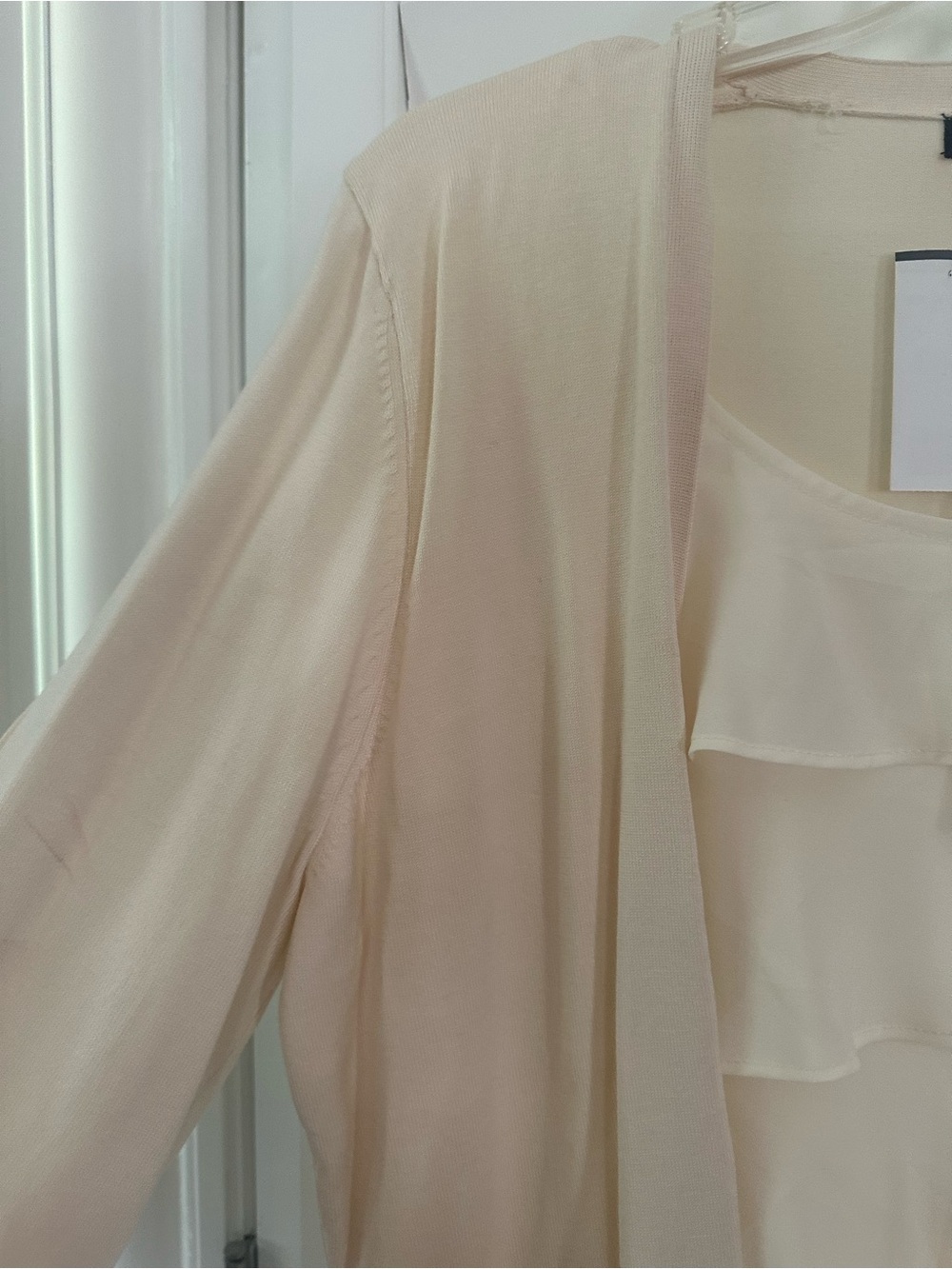 august silk Cream Layered Shell & Open Cardigan Set - Picture 6 of 10